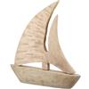 GILDE Oggetto decorativo Nessaja barca in legno di mango - colore naturale - superficie increspata - altezza 41 cm x larghezza 40 cm - barca a vela