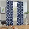 Melodieux Tenda oscurante alla moda marocchina con occhielli per soggiorno e camera da letto, 1 pannello, 132 x 243,8 cm (larghezza x lunghezza), blu navy
