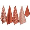 DII - Set di strofinacci da cucina in tessuti assortiti, 45,7 x 71,1 cm, 33 x 33 cm, arancione (Spice), 5 pezzi