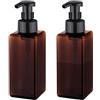 UUJOLY Dispenser di sapone schiumogeno da 650 ml, ricaricabile, in plastica, per sapone liquido, shampoo, bagnoschiuma (2 pezzi) (ambra)