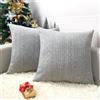 Booque Valley Confezione da 2 federe per cuscini grigio chiaro, super morbide, eleganti, moderne, con motivo goffrato, per divano, letto, auto, sedia, 45,7 x 45,7 cm (grigio chiaro)