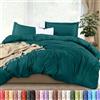 Utopia Bedding, Set copripiumino king size, 1 copripiumino con 2 federe, 3 pezzi, copripiumino con chiusura a cerniera, morbida microfibra spazzolata, 264 x 228 cm (king size, verde acqua)