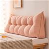 DSAoTeng Cuscino a cuneo per testiera da letto, in velluto, triangolare, morbido, per schienale, grande, per lettura, camera da letto, divano, divano tatami (rosa, 80 x 45 x 15 cm)