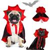 CEASELESLY Cane Gatto Vampiro Costumi,Mantello da Vampiro per Animali Domestici,Mantello per Gatti di Halloween,Adatto per Halloween,Natale,Feste
