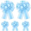 YAWYO 5 Fiocchi Grandi da Tirare, 15 cm, Nastro per Auto da Matrimonio, Fiocchi Blu per Cestini Regalo, Nastro per Matrimonio, Scatole Regalo con Fiori per Auto