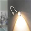 Licht-Erlebnisse Lampada da parete per interni LED flessibile spot in metallo bianco 5W inclusa lampada da lettura regolabile lampada da lettura lampada da parete spot camera da letto