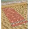 Vico Casa® Telo mare RIVIERA 90x170cm, asciugamano mare in cotone con disegno a righe/Telo spiaggia, piscina, sauna/Rosso e Verde