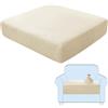 SHUOJIA Fodere per Cuscini per Divani, Protezioni per Cuscini per Sedili in Tessuto di Velluto Elasticizzato,Cuscino per Divano Fodera per mobili Coprisedile per Divano (Cream Color,1-Seater)