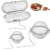 VGECEE VECEE 3 Pezzi Infusore per tè, colino da tè in Acciaio Inossidabile 304 Filtro a Maglia Fine con Catena Infusore per Tisane Infusore a Sfera da tè per tè Sfuso Tisane Spezie e Condimenti (3 misurare)