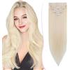 SEGO Pro Extension Capelli Veri Clip 35cm #70 Bianco Chiarissimo 8PCS Extension Clip Capelli Veri Remy Umani Naturali Capelli Extension con Clip (60g) HairExtension123