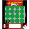 MARKIN Etichetta adesiva verde tonda Ø27mm (10fogli x 20etichette) Markin X10008VE