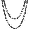 Richsteel Collana a Maglie a Catena Cubana Larghezza 3MM/6MM/9MM/12MM Lunghezza 18/22/26/28/30 Collana Unisex con Catena di Cordoli per Gioielli Placcata Oro/Nero/Acciaio Inossidabile
