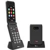 TTfone TT760 Telefono Cellulare 4G a Flip con Grandi Pulsanti per Anziani e Pulsante di Assistenza d'Emergenza - Telefono Cellulare Semplice Sbloccato (con base di ricarica, Nero)