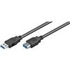 Ewent Cavo prolunga USB 3.0 Tipo A/Maschio/Femmina, per Hub USB, Disco Rigido, Stampante, Mouse etc, velocità di Trasferimento Fino a 5Gbit, 3m, Nero