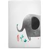 A.S. Création DD132511 - Stampa su tela per cameretta dei bambini, motivo: elefante, colore: bianco, grigio, 40 x 60 cm