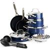 Blue Diamond Cookware Diamante infuso ceramica antiaderente 14 pezzi pentole e padelle set, include padella padelle salse pentole utensili, PFAS-Free, lavabile in lavastoviglie, blu