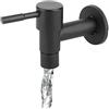 Cafopgrill Lavello da Rubinetto Bagno Acciaio inossidabile Nero Rapido Rubinetto freddo singolo Mop Pool Rubinetto per acqua Filetto maschio G1/2in(G 1/2'')
