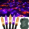 OEMG Decorazioni Halloween Luci Arancia Viola, 12m 120 LED Catena Luminosa a Batteria, 8 Modalità Luci Stringa Esterno Impermeabile, Lucine Halloween Decorazioni Casa Interno Giardino Feste