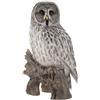 Hi-Line Gift Ltd. Statua Gufo su Ceppo, Grigio