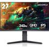 KOORUI Gaming Monitor 27 Pollici - Schermo WQHD PC, 240Hz, 1ms, Adaptive Sync, Gsync Compatibilità (2560x1440, HDMI, DisplayPort, HDR 400), Nero