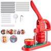VEVOR Macchina per Spille Rotonde, Macchina Punzonatrice con 100 pezzi Kit per Fustellatrice Manuale per Badge 58 mm, Impugnatura Ergonomica, per Spille Personalizzate Fai da te, Rosso