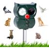 MAOFENFEN Repellente per Gatti, Dissuasori per Piccioni, Ultrasuoni Repellente Topi, Solare con Flash LED, Ultrasound Repellente per Animali, IP65 Impermeabile per Cani, Uccelli, Topi, Volpi