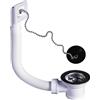 Wirquin 30723222 - Piletta per lavello da cucina, diametro 50 mm, con tappo e troppo esterno, colore: bianco