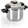 Barazzoni, Acciaio Pentola a Pressione Dual System Facile, Capacità 6 lt, ø 22cm, Inox 18/10, Made in Italy, 6 litri