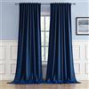 DUALIFE Tende oscuranti extra lunghe, isolamento termico, tende oscuranti per finestre, per camera da letto, soggiorno, tasca posteriore con linguetta/asta, blu navy, 132 x 132, 2 pannelli