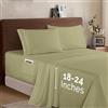 Elegant Comfort, Lussuoso set di lenzuola in microfibra 1500 alta qualità alberghiera, 4 pezzi, morbido, elastico, profondo 45-61 cm, con angoli extra profondi, letto matrimoniale, verde salvia/verde
