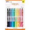 Zebra Pen Zebra JJB15-10C-N - Penna a sfera gel Sarasa con clip, 0,7 mm, 10 colori, set N