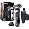Braun Series 7, Rasoio Elettrico Barba, Custodia da Viaggio, con Testa e Lame Flessibili, Base di Ricarica, Idea Regalo, 70-S7200cc Grigio