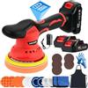 Ofeace Lucidatrice Auto a Batteria da 6 Pollici, 21 V Lucidatrice Rotorbitale Auto da 2 Batterie da 2000 mAh, Levigatrice Orbitale a Batteria a 8 Velocità e 5500 RPM Per la Cura dell'Auto, Lucidatura