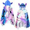 Disney Stitch Asciugamani Bagno con Cappuccio Asciugamano Bagno Ragazzi Poncho Bambino Telo Mare Bambina per Piscina Spiaggia (Blu/Multicolore Stitch, 6-14 Anni)