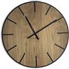 FLEXISTYLE EKO Orologio da parete grande senza ticchettio Wood Art nero, 60 cm, soggiorno, camera da letto, prodotto in UE, z216-1d-1-x 60 cm