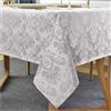 SASTYBALE Tovaglia rettangolare - 132 x 182 cm grigio damascato tovaglia jacquard design a prova di fuoriuscite resistente alle pieghe impermeabile morbido poliestere tovaglia oblunga per cucina feste tavolo