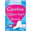 Carefree Salvaslip Cotton Feel Normal Senza Profumo, Salva slip donna 100% traspiranti da portare sempre con sè, Proteggi slip senza profumo che si adattano ai movimenti del corpo, 44 salvaslip