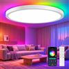 Aphyni Plafoniera LED Soffitto 33W Ø40cm,Dimmerabile 3000K-6500K Lampada LED Soffitto RGB,Controllo Remoto e Controllo Tramite App Mobile,Plafoniera per Camere da Letto,Soggiorno