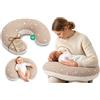 Totsy Baby Cuscino allattamento neonato 130 cm forma C cuscino per allattamento | Nursing Pillow mezzaluna bebè · fodera Minky sfoderabile lavabile · ergonomico morbida · OEKO-TEX · Beige con Stelle Bianche