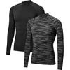 DANISH ENDURANCE Maglia Compressione Uomo Maniche Lunghe, Traspirante e Quick-Dry, Palestra, Running e Ciclismo, 2 Pezzi, Multicolore (1x Nero, 1x Grigio Mimetico) 2-Pack, XL