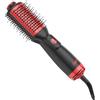 Leeko Spazzola Asciugacapelli, 700W Spazzola elettrica per capelli e Styler, con Ioni Negativi Anti-Crespo, Cilindro in Ceramica al Titanio(Rosso) (rosso)