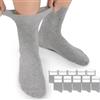Mowenti Calzini per Diabetici Uomo Donna Cotone Extra 10 Paia Larghi Senza Elastico Senza Cucitura Calze Classici Antitraspirante Sanitari Caviglie Gonfie Grigio 39-42