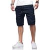 ZOXOZ Cotone Pantaloni Cargo Uomo da Lavoro Estivi Coulisse Elastico in Vita Elasticizzata con 6 Tasche Blu XL