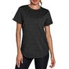 Crewhpo Maglietta Sportiva Donna Traspirante Maglia Palestra Maniche Corte Top Sportivo Fitness Girocollo Magliette Tecniche Asciugatura Rapida T Shirt Trekking per Yoga Tennis Golf Jogging Nero S