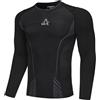 AMZSPORT Maglia Compressione Uomo Maglia Termica Manica Lunga Maglietta Palestra Compression Shirt Ciclismo Running Sportiva, Nero XL