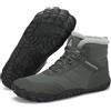 Mishansha Scarpe Uomo Donna Invernali Stivali Scarponcini Neve Stivaletti Caldo Imbottito Scarponi Invernale Barefoot Shoes, Grigio Scuro Gr.48