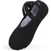 Ulicox Scarpette Danza Classica Bambina Elastic Mezze Punte Ginnastica Scarpe Ballerina Donna Suola Divisa Ballo Pantofole Nero 36