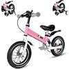 Ybike Bicicletta Senza Pedali,2 in 1 Bici Per Bambini da 12 14 Pollici, Per Bambini da 2 a 7 anni,4 Colori Bici da Equilibrio Con Freno,Ammortizzatore, Parafanghi