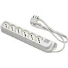 FANTON 47430 Multipresa OMEGA 6 prese bipasso/schuko 2P+T 16A cavo 1,5 m spina a squadra grande16A + interruttore bipolare luminoso