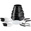 Tefal Set di pentole Ingenio Easy On da 17 pezzi, rivestimento antiaderente, indicatore di avvio della cottura, base di diffusione, cottura sana, cottura sicura, prodotto in Francia L1599702 nero